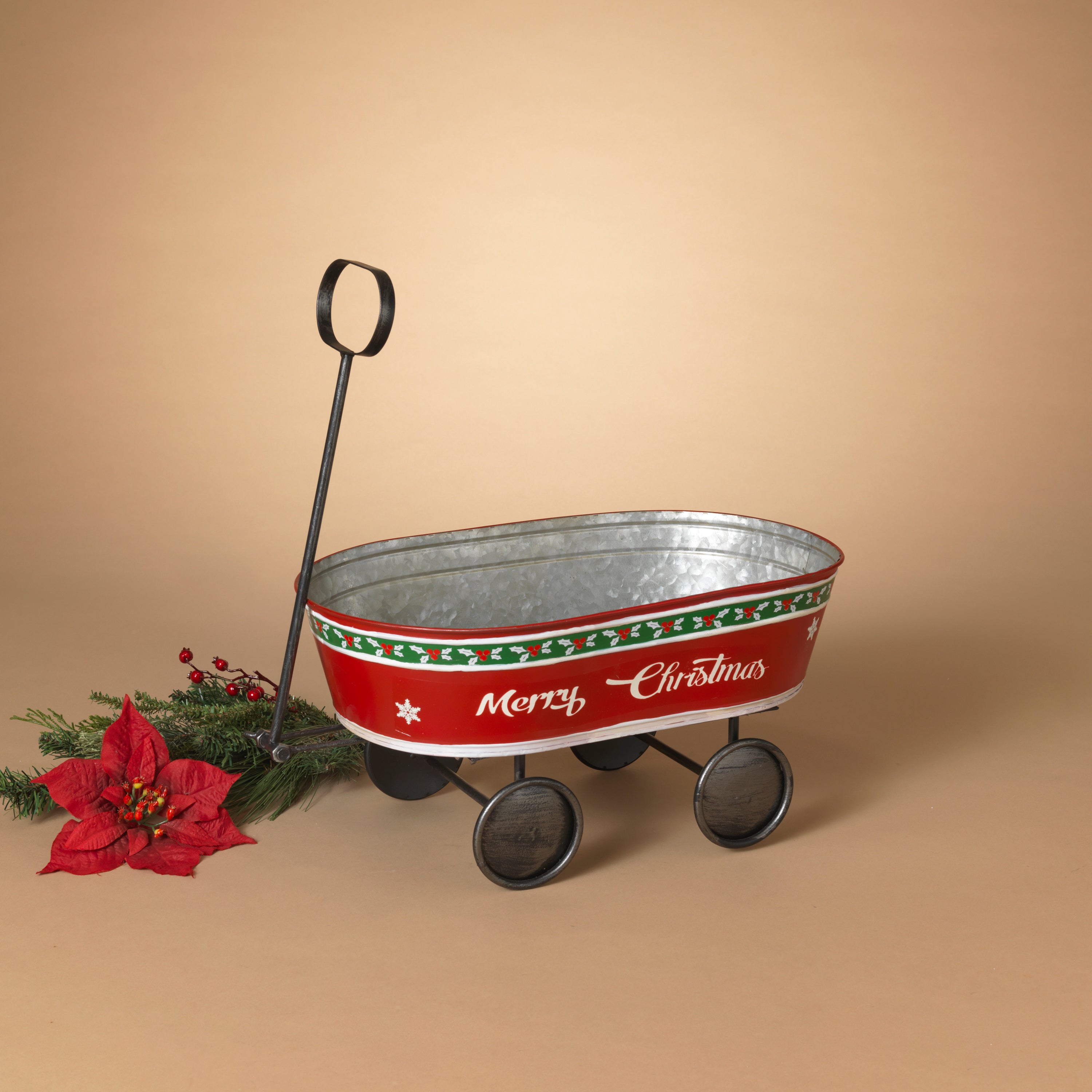 Joyful 18.5 in L Metal Holiday Cart